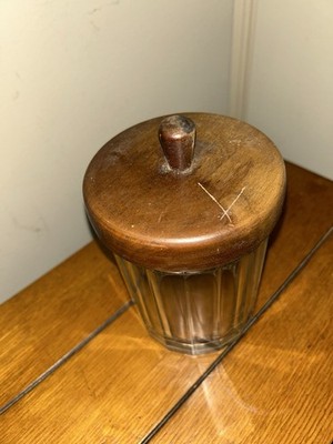 tobacco jar lid Glass Tobacco Jar With Wooden Lid