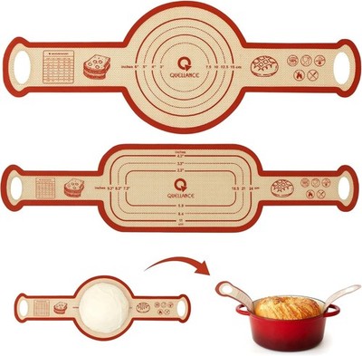 Silicone Sourdough Bread Sling Mat - 2Set Oval Round Dough Baking Slings Red