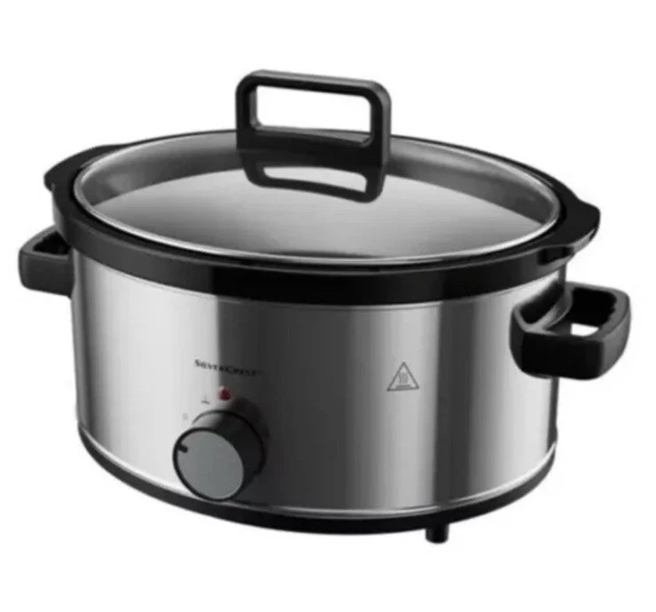Slow Cooker 6 Litre Tempered Glass Lid & Removable Ceramic Bowl