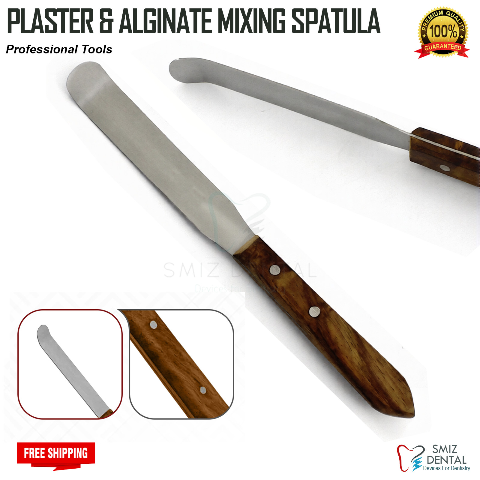 PLASTER & ALGINATE MIXING SPATULA 20CM WAX & MODELLING Curved Dental Instruments