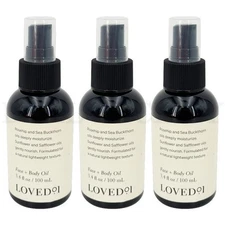 Loved 01 Face + Body Oil with Rosehip & Sea Buckthorn 3.4oz Lot of 3