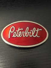 Peterbilt Red Oval Logo Belt Buckle