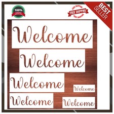6 Pack Large Welcome Stencils for Painting Wood Crafts Signs DIY Home Decor