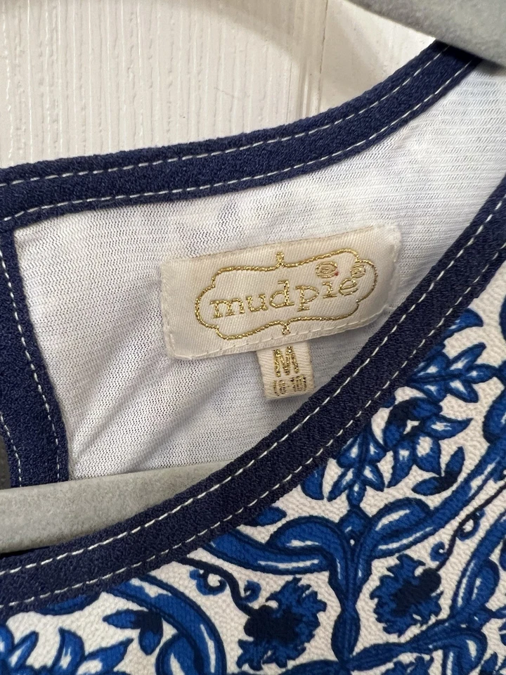 Mud Pie 女式蓝色 Rosie Shift 连衣裙,尺寸 M — 第 2/4 张图片