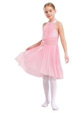UK Kids Girls Lyrical Contemporary Modern Dance Costume Ballet Leotard Dresses