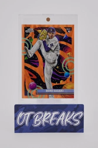 2025 Topps Cosmic Chrome Roki Sasaki RC Base Orange Refractor /25