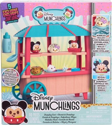 Disney Munchlings Dumpling Cart, 11-Piece Color Change Figure Playset Scented