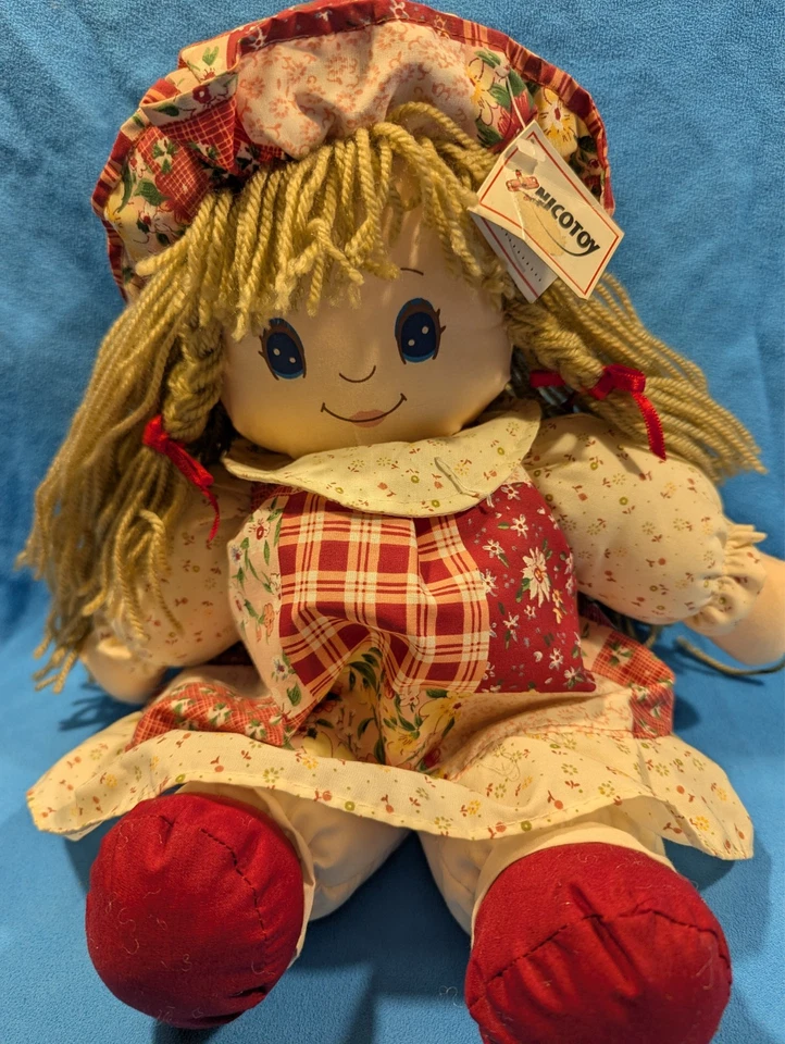 NICOTOY  SOFT RAGDOLL  PUPPE 40 CM GIRL MIT KLEID SCHLENKER MÄDCHEN SELTEN - Bild 2 von 4
