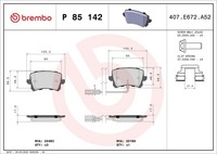 Brembo Bremsbelagsatz Scheibenbremse Prime P 85 142 FüR 8UG Q3 Audi 8UB Tfsi TSI