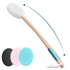 Back Lotion Applicator with 4 Replaceable Pads for Back Feet Elderly