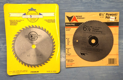 Cal Craft Japan & Vermont America USA Saw Blade 6.5'' Plywood Paneling NOS 2 pcs
