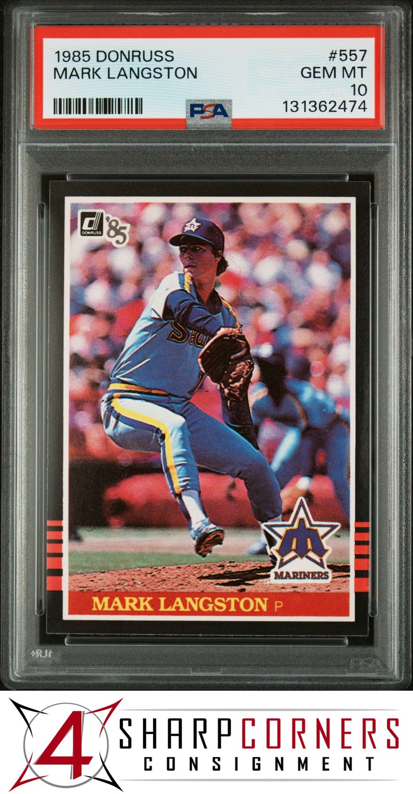 1985 DONRUSS #557 MARK LANGSTON RC MARINERS PSA 10