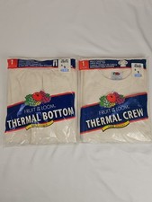 Vintage Fruit of the Loom Mens Thermal Underwear Set Medium NOS Top Bottom
