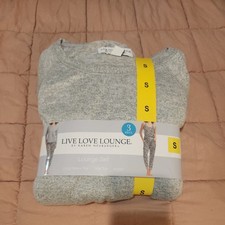 Live Love Lounge Karen K Lounge Set ADULT Small 3PC Gray Purple Floral Womens