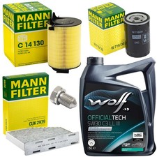 5L Öl Set Inspektion Luft-Innenraum Ölfilter Ölschraube für Audi Seat Skoda VW