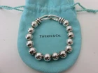 Tiffany & Co Paloma Picasso Bracelet Sterling Silver 10mm Bead Ball Knot 7.5"