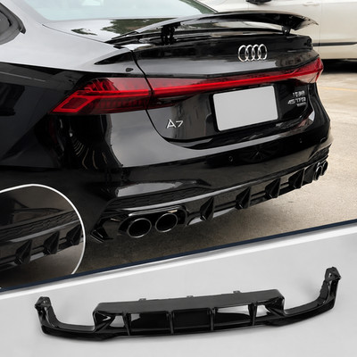 Rear Diffuser Lip Spoiler For Audi A7 S7 C8 S-Line Sport 2019-2025 Bumper