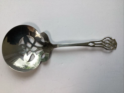 Vintage Sterling Slotted Bon Bon Spoon 5” 2” Signed RLB Rogers Lunt & Bowlen UP