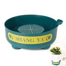 Deep Plant Saucer, Plastic Bottom Watering Tray with Height-adjustable Plante...