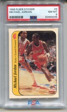 1986 Fleer Michael Jordan Rookie Card PSA 8 NM MINT Graded Basketball #8. rookie card picture