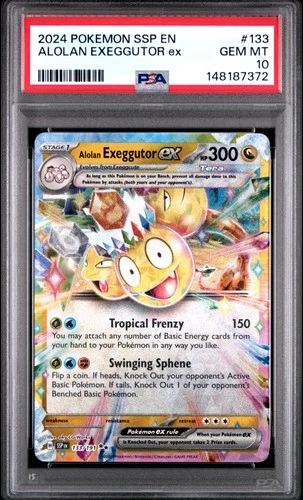 2024 POKEMON SSP EN-SURGING SPARKS #133 ALOLAN EXEGGUTOR EX PSA 10