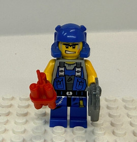 LEGO Power Miners Rex Minifigure w/ Utensil Dynamite Saw Orange Scar pm010 8959
