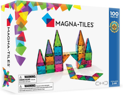 MAGNA-TILES Classic 100-Piece Magnetic Construction Set, the ORIGINAL Magnetic B