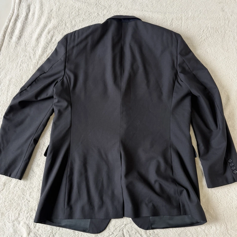 Jos A Bank Mens 2pc 100% Wool Suit | Jacket 48XL~Pants 44/32, Navy Pleats Cuffed - Image 4 of 4