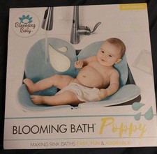 Blooming Bath Poppy Baby Bath, Bathing Mat, Flower Bath, Seafoam, Plush, Minky 