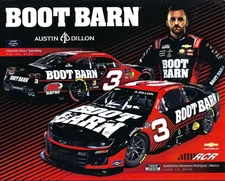 2025 AUSTIN DILLON "BOOT BARN CHARLOTTE" #3 NASCAR CUP SERIES POSTCARD