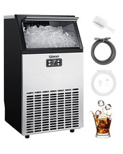 Commercial Ice Maker Machine, Creates 100Lbs in 24H, 33Lbs Ice Storage Capacity,