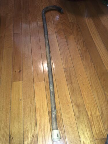 Vintage Wooden Cane 36 1/2” Walking Stick Cane Steam Bent Handle.