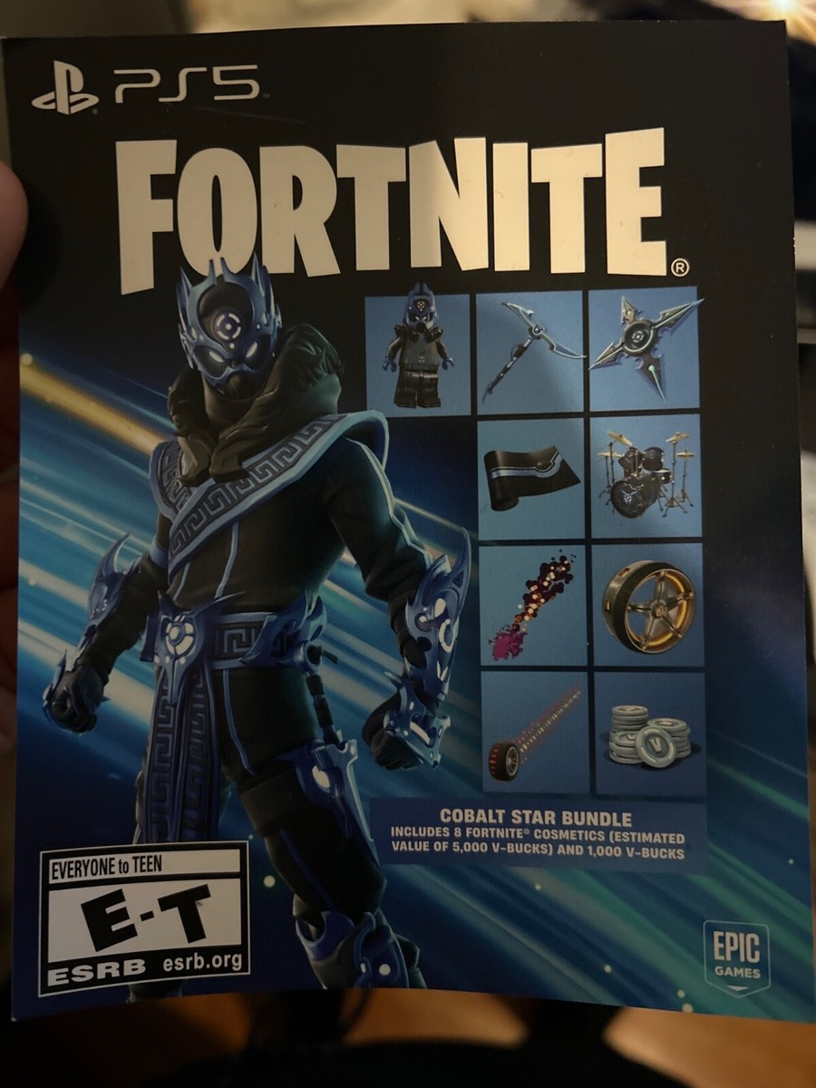 PS5 Fortnite Cobalt Star Bundle 1000 V Bucks (Unscratched Unused