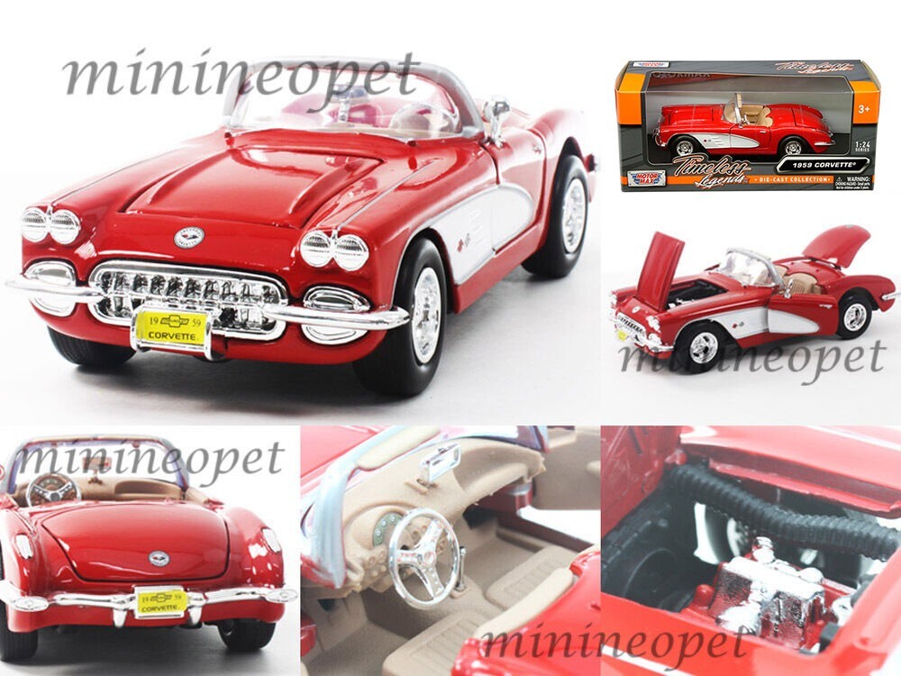 MOTORMAX 73216 1959 59 CHEVY CORVETTE CONVERTIBLE 1/24 DIECAST RED