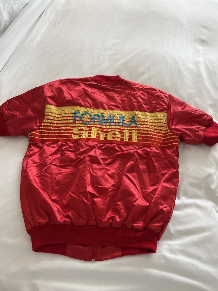 Винтажная формула подкладка красный атласный коротким рукавом молнии куртка - размер средний - Изображение 4 из 4