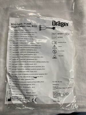 Drager EXG Cable 3 Lead MP00877
