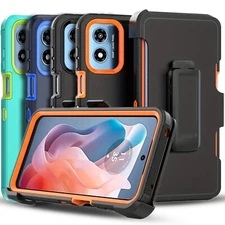 For Motorola Moto G Power 5G 2024 Case Heavy Duty Cover + Tempered Glass Screen