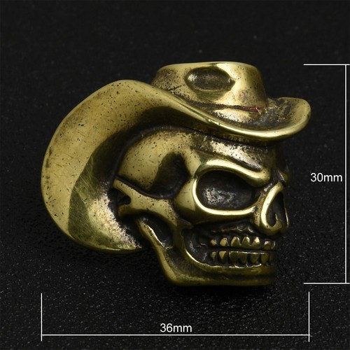 BRASS Cowboy Skull Concho Screw Back Belt Saddle Wallet Hat Leathercraft Punk - Picture 2 of 7