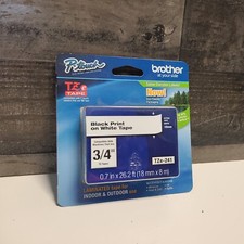 Brother International Tze241 Label Tape 0.75" Width 1 Each Black Print on white
