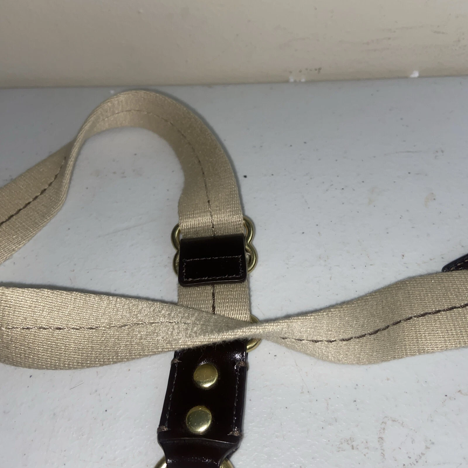 Borsa a tracolla Coach Signature borsa sottile oro ferramenta regolabile tracolla larga