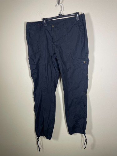 Boston Proper 18 Black Cargo Paratrooper Utility Pants Pockets Zippers Outdoor