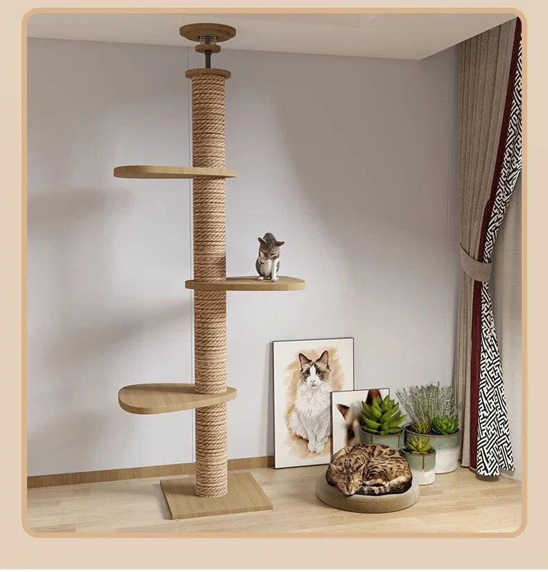 Adjustable Cat Tower Floor to Ceiling Condo With Scratching Post - Image 2 of 4