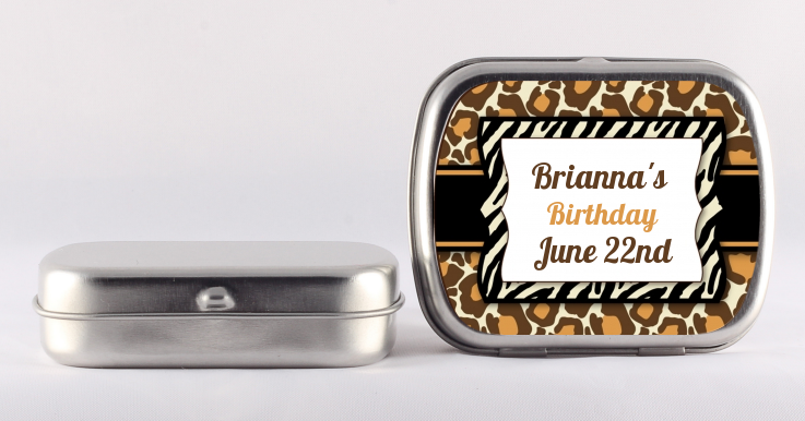 Leopard and Zebra Print Custom Mint Tin Stickers for Party Favors  