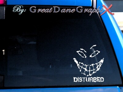 Disturbed Smiley - Vinyl Decal Sticker -Color Choice -HIGH QUALITY