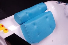Blue Bathtub Pillow Relax Neck Back Support Bath Spa Comfy Cushion Headrest