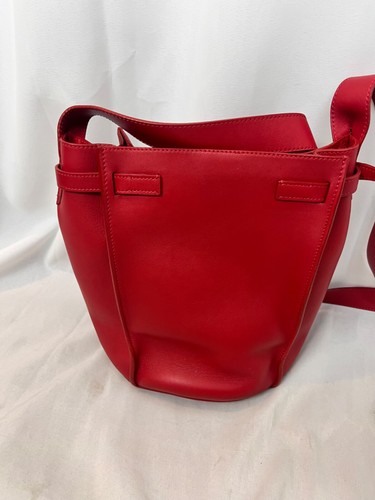 CELINE purse smooth red calfskin leather bucket long strap bag - Picture 5 of 11