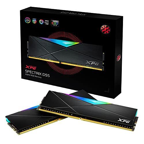 RAM DDR4 ADATA SPECTRIX D55 RGB KIT 16 GB,2x8 GB 3200 mhz AX4U32008G16A-DB55 - Foto 1 di 10