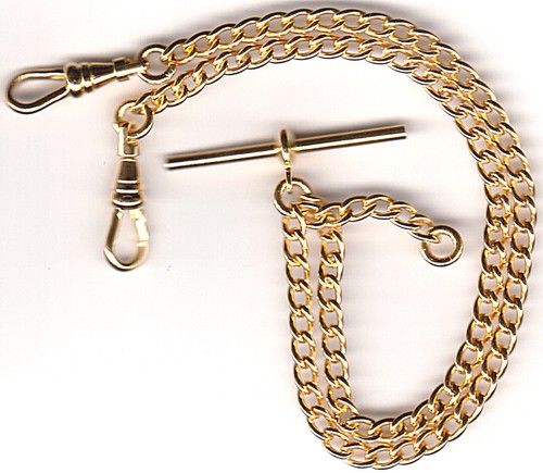 Rolled Gold Albert Chain Solid Pocket 