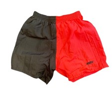 Vintage Adult Small Mitre Shorts Soccer Colorblock Black Pink-Coral READ DESC 1C