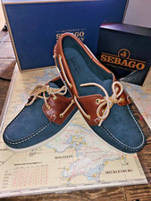 Sebago Docksides Bootsschuh Gr. 40, Blau, Echleder,Wellenprofil,M.-Naht, NEU&OVP